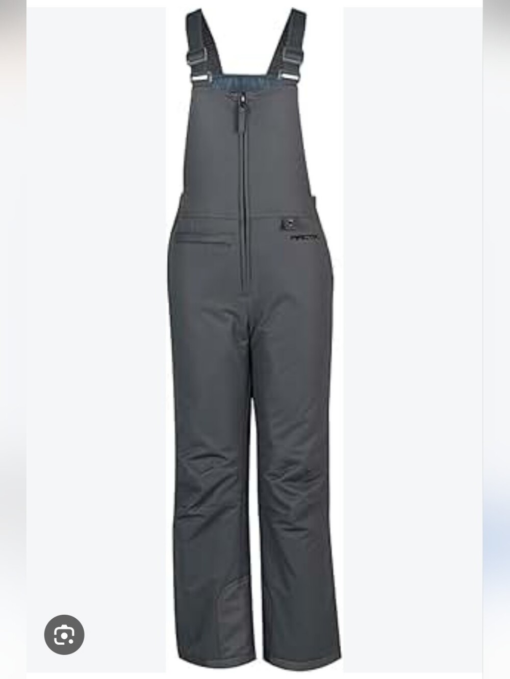 Kids Gray Ski Bib Pants - Waterproof Insulated Overalls